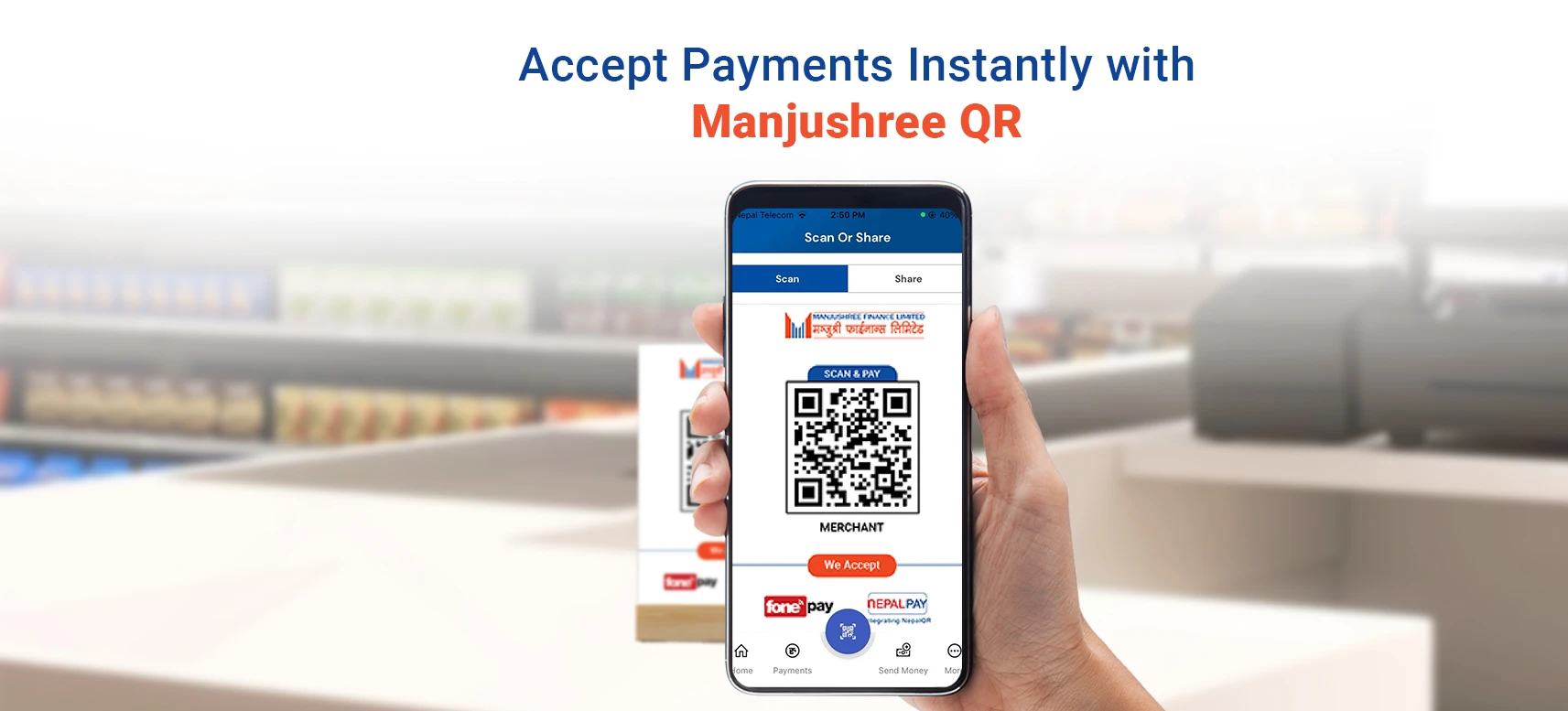 Merchant accepting a secure QR payment